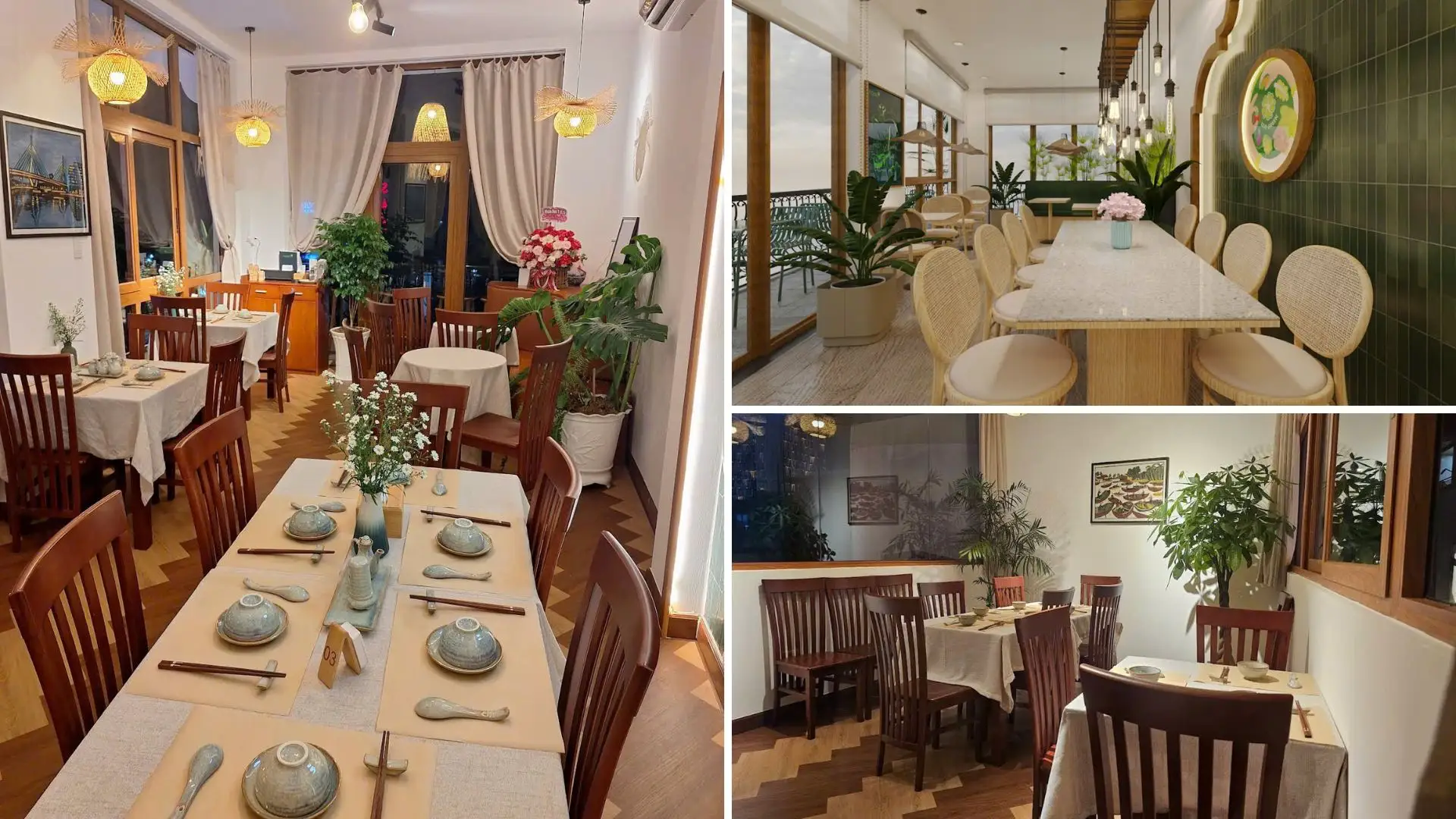 Elegant interior dining space at Ngon Vegan Bistro & Coffee