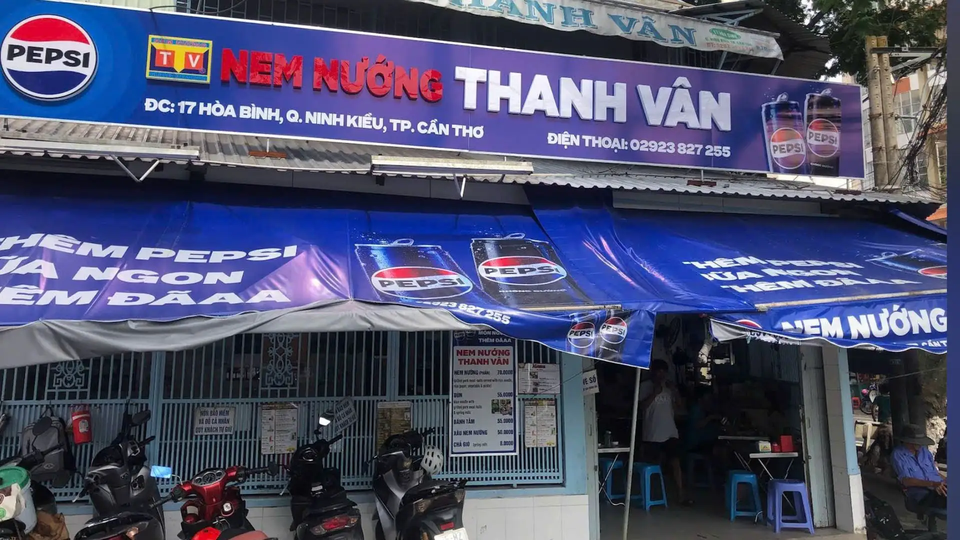 Local restaurant exterior showcasing Nem Nuong Thanh Van