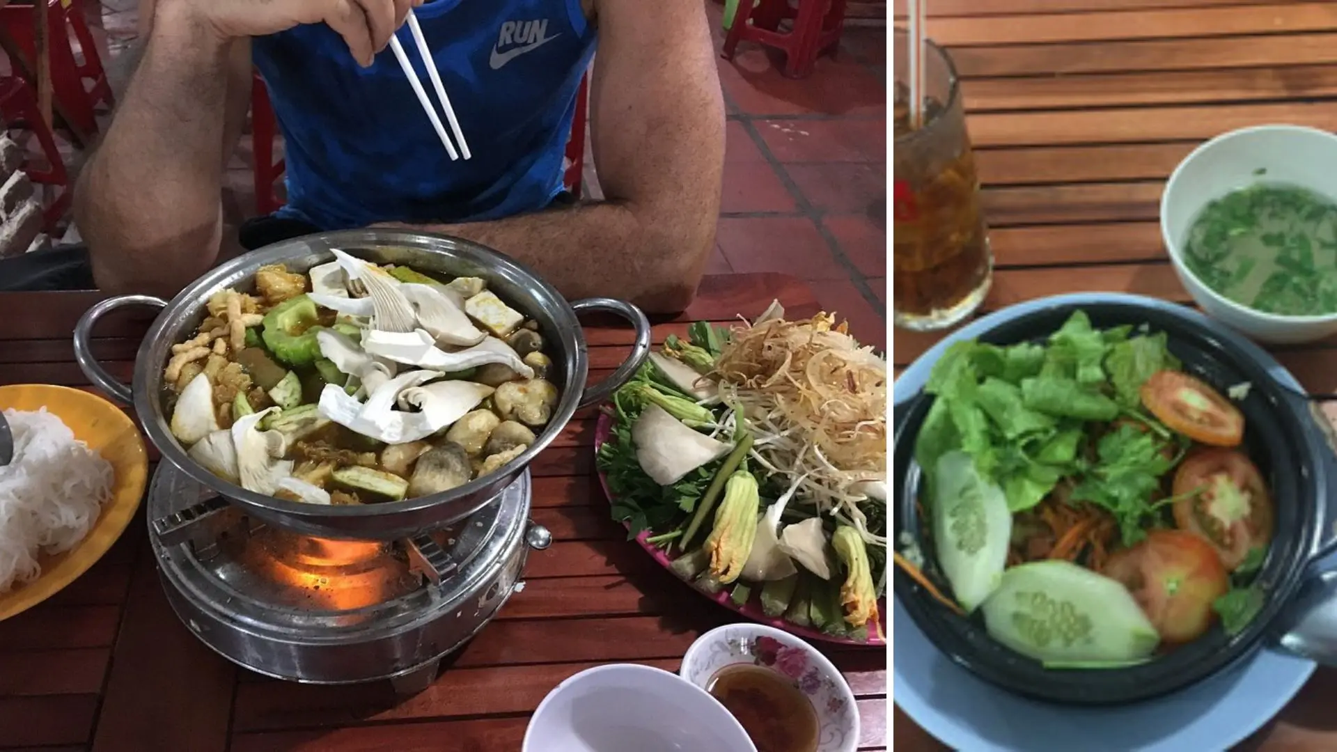 Vietnamese vegan hotpot dining at Com Chay Cuong