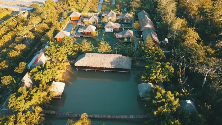 Aerial view of Lu Gia Xeo Nhum Ecological Village in Can Tho