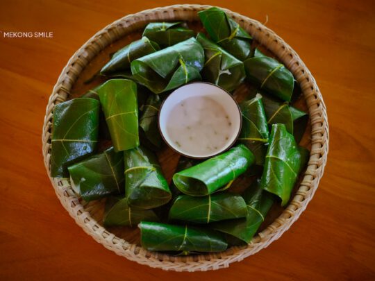 A delicious traditional Vietnamese savory cake, a culinary specialty of the region.
