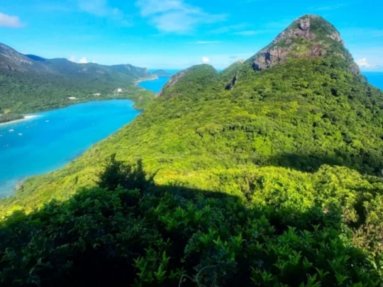 Aerial view of Nui Chua summit in Con Dao National Park