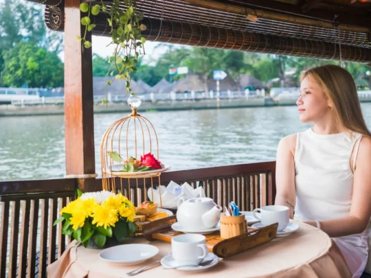 Afternoon tea and pastries served on the boat – Mekong Smile Can Tho Sunset Tour