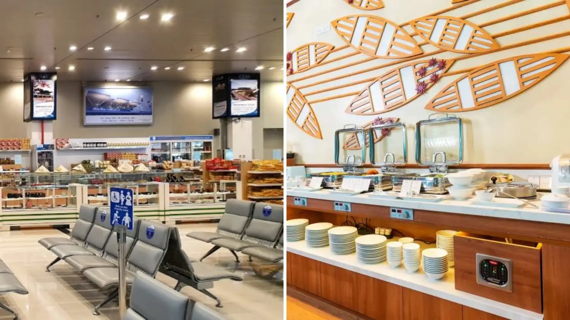 Can Tho International Airport (VCA): Flight & Travel Guide 380 Airport passenger seating area and food service counters
