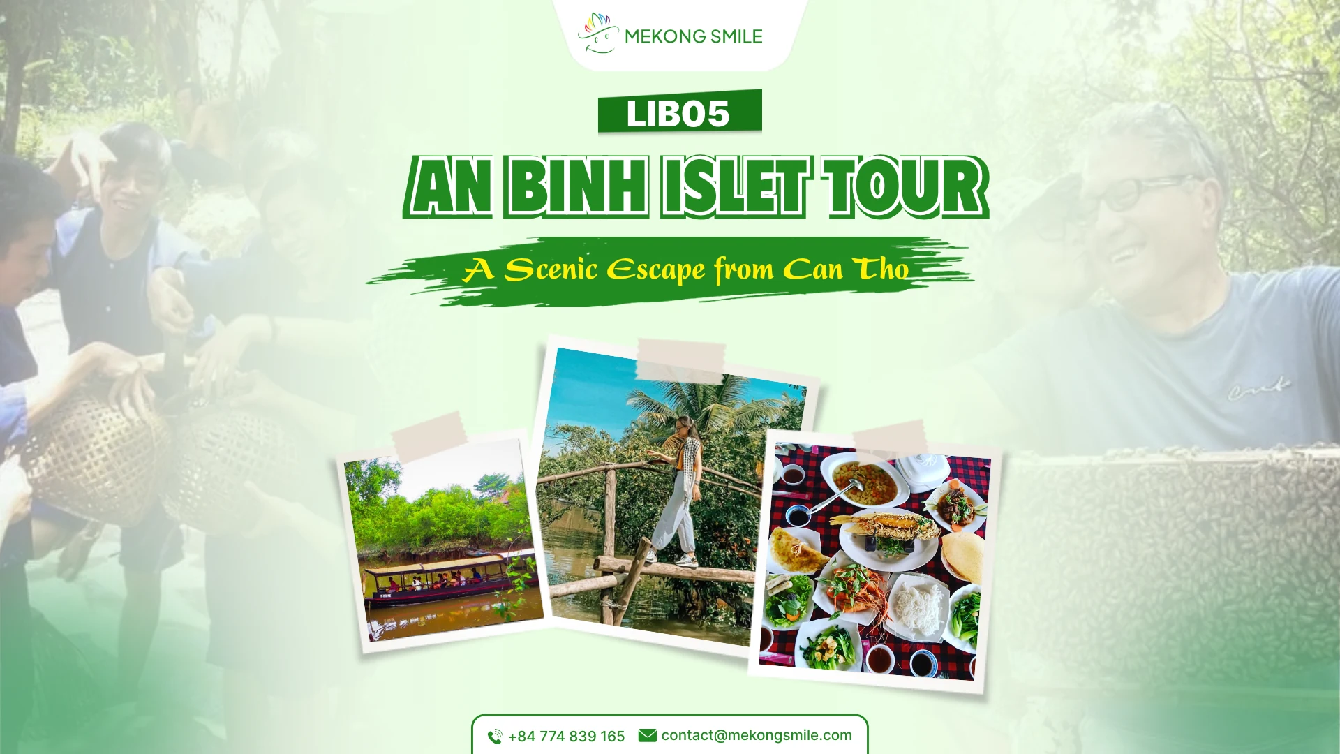 Tourists cycling through An Binh Islet orchards in Vinh Long