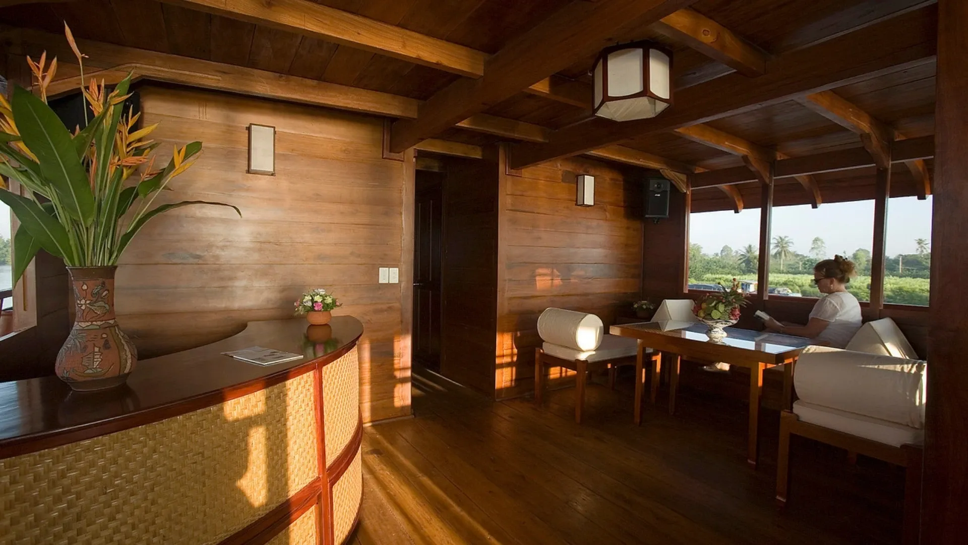 Bassac Cruise Mekong Delta comfortable lounge interior