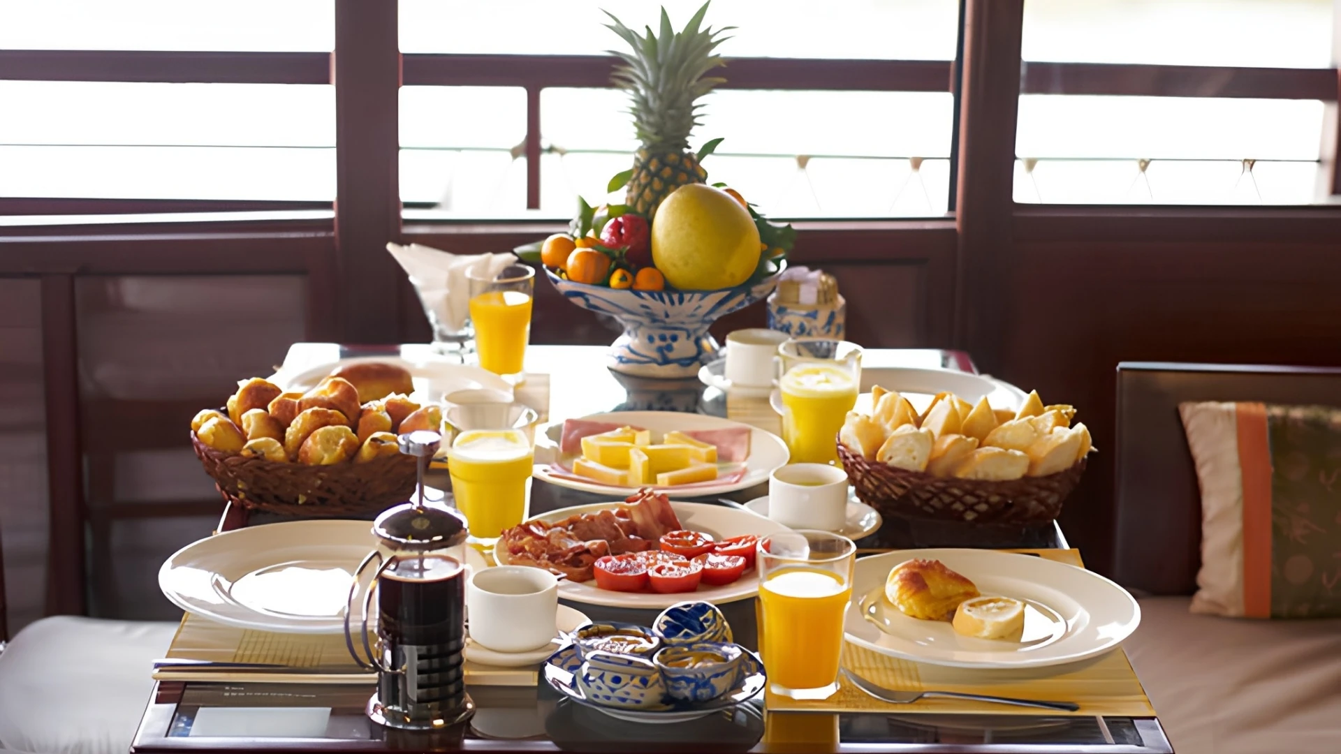 Bassac Cruise Mekong Delta meal presentation on dining table
