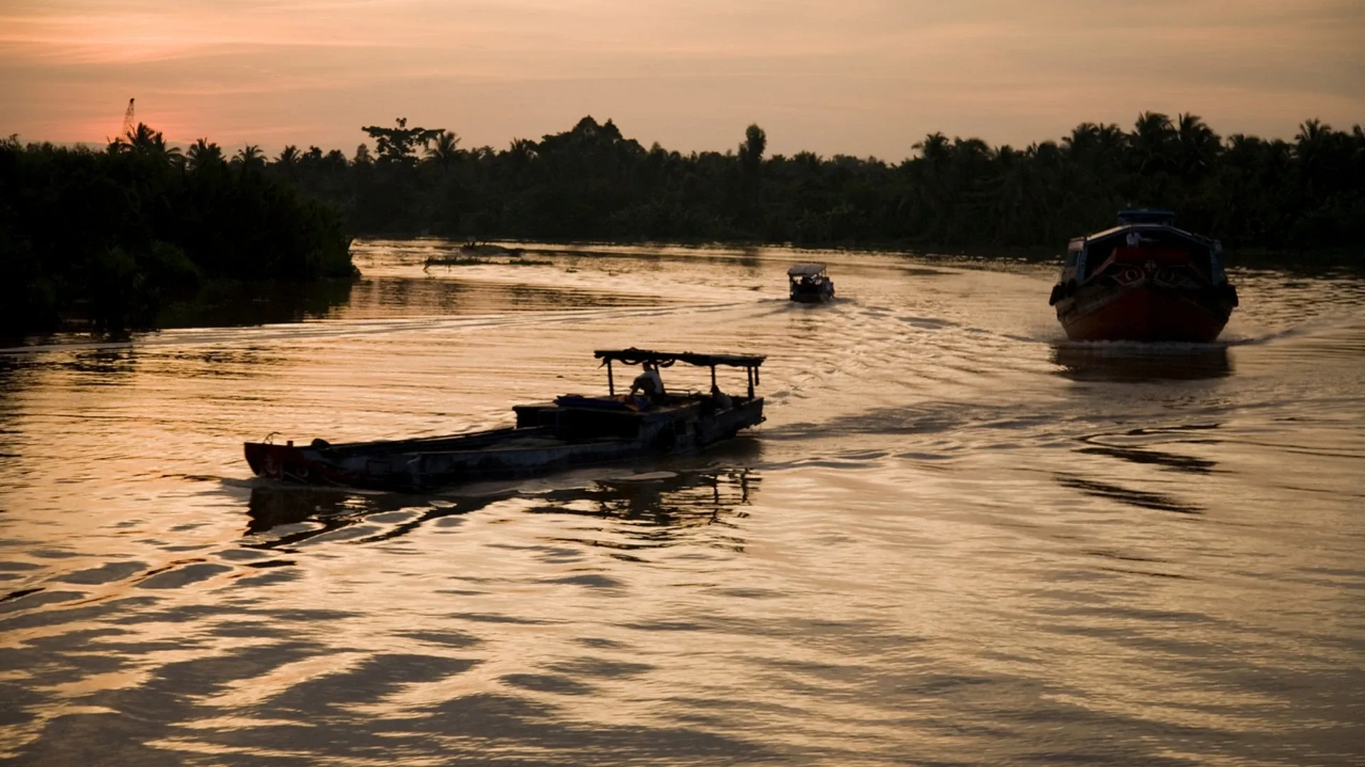 Bassac Cruise Mekong Delta stunning sunset landscape