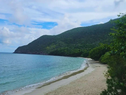 Quiet beach landscape on Bay Canh Island Con Dao