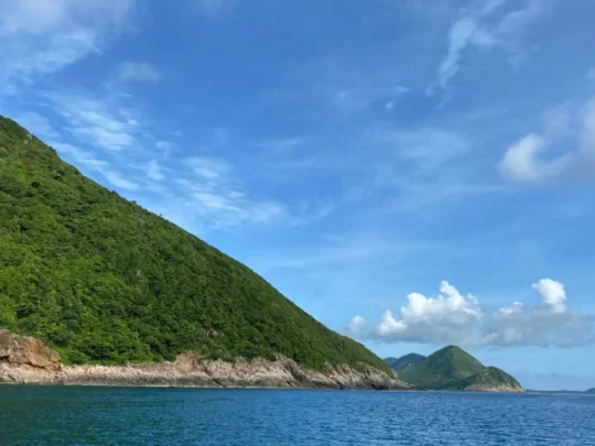 Scenic sea view of Bay Canh Island in Con Dao