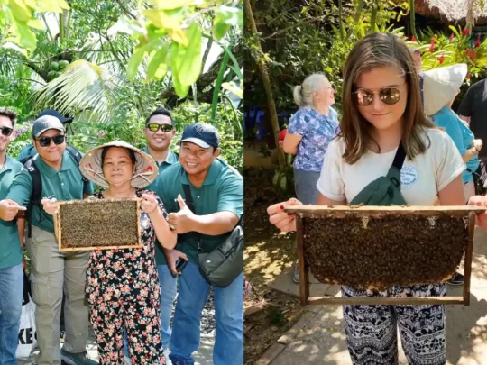 Visiting a local bee farm and tasting fresh honey tea in Ben Tre