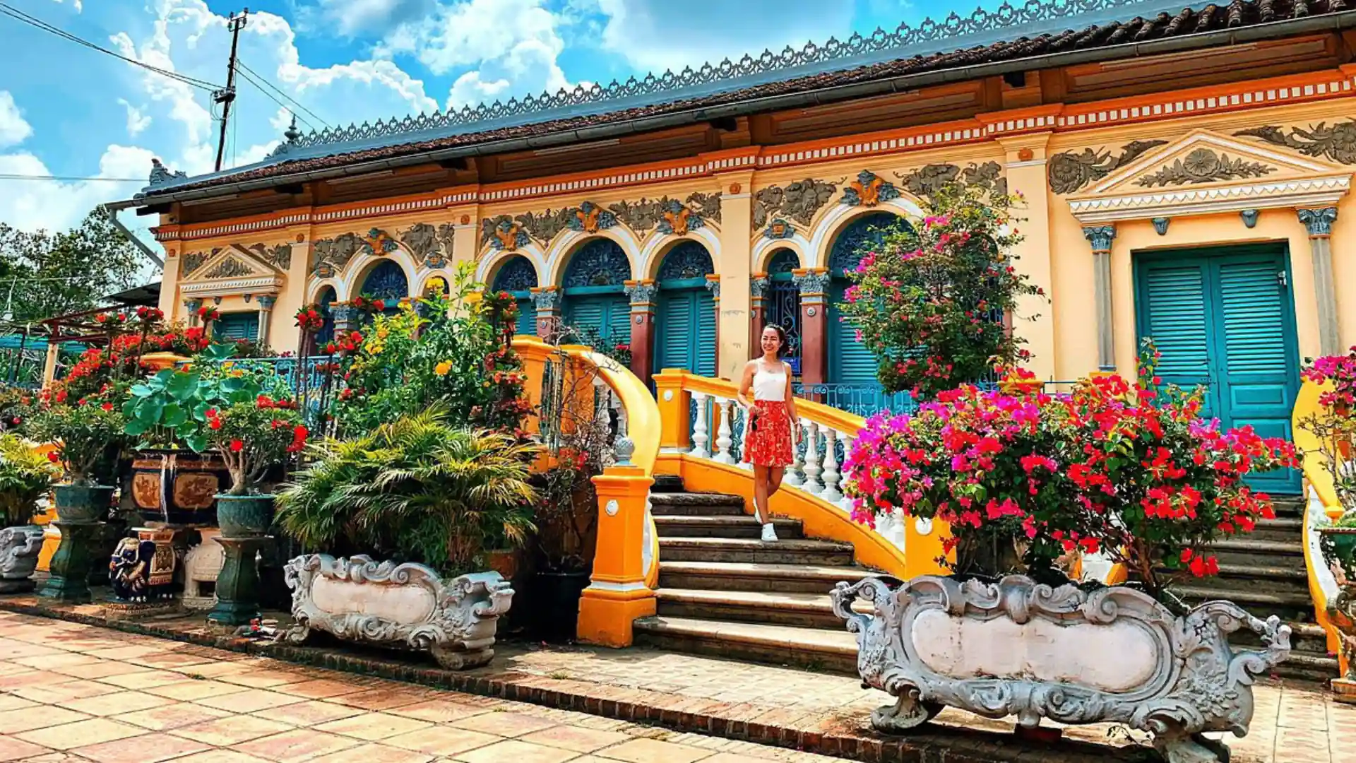 Tropical garden at Binh Thuy Ancient House in Can Tho