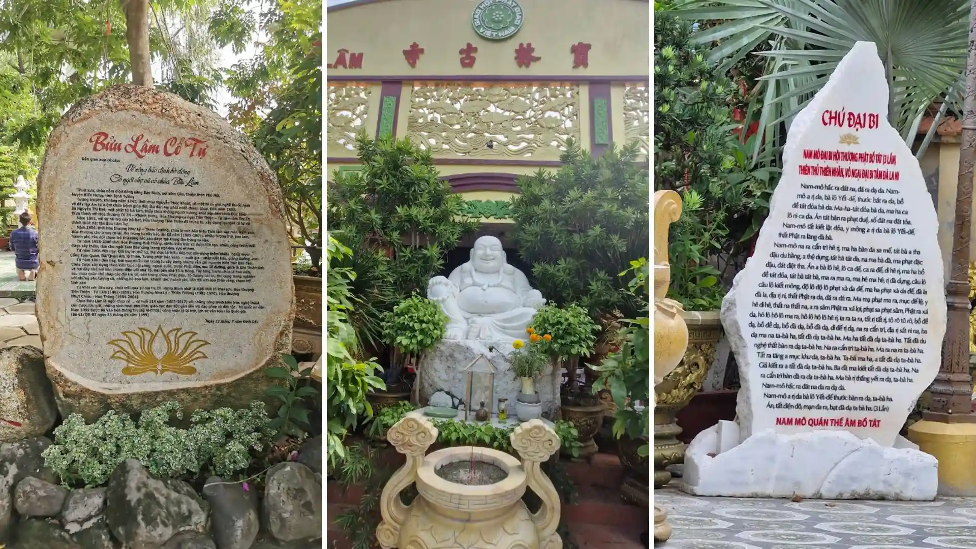 Historical stone steles at Buu Lam Pagoda.