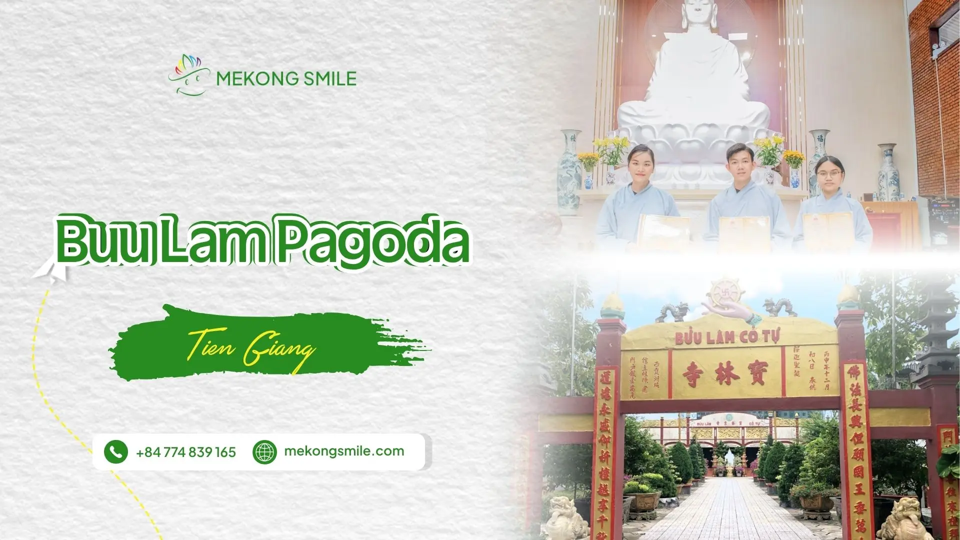 The peaceful courtyard and traditional wooden architecture of the historic Buu Lam Pagoda