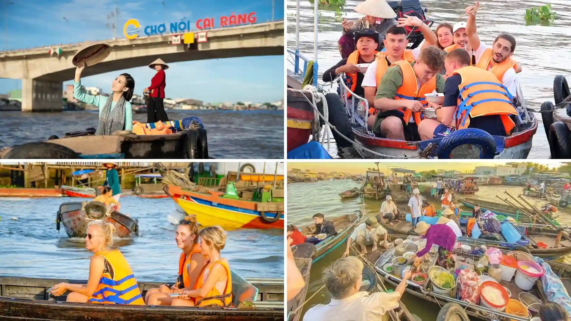 Mekong Delta Itinerary: Practical Routes for 1-4 Days 7 Cai Rang Floating Market in Can Tho, one of the best-known floating markets in the Mekong Delta