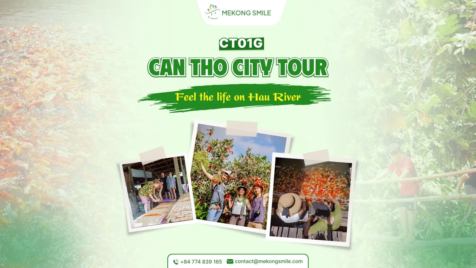 A vibrant photo of a pagoda or a bustling street in Can Tho city, representing an urban exploration tour
