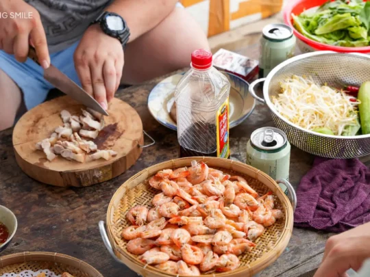 A beautiful display of various traditional dishes from Southern Vietnam, showcasing the rich culinary heritage of the region.