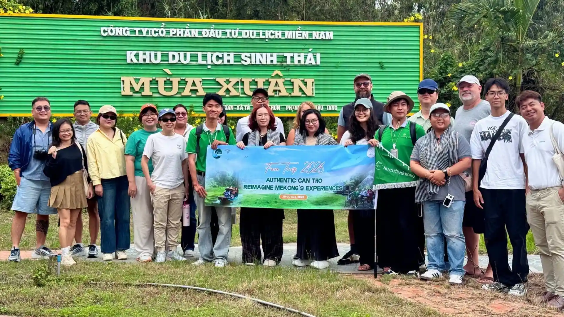 Can Tho Fam Trip 2026: Connecting International Travel Partners with Local Experiences 10 International travel partners at Mua Xuan Ecotourism Area during the Can Tho Fam Trip