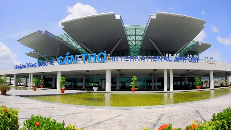 Can Tho International Airport wide view of front terminal area