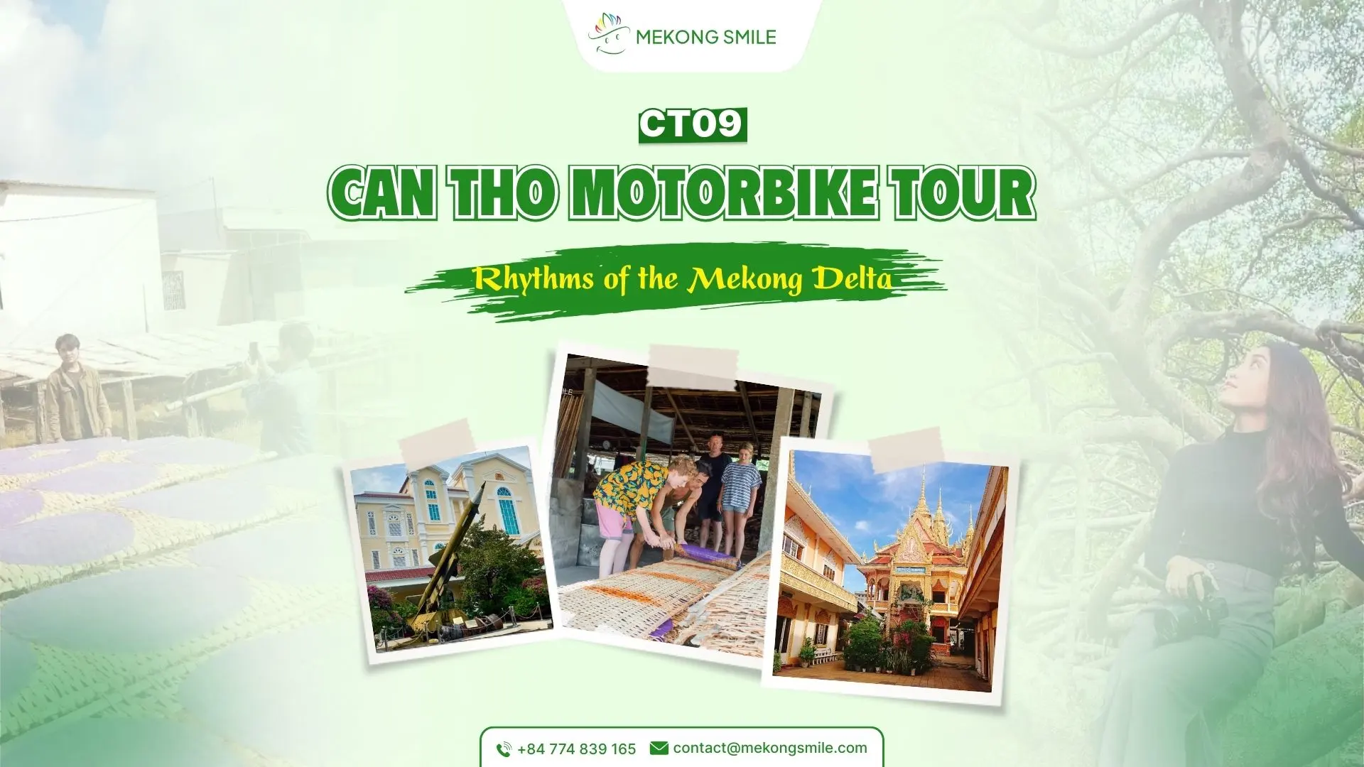 A traveler on a motorbike, exploring the streets and back roads of Can Tho