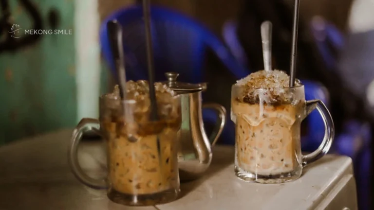A cup of authentic Vietnamese coffee, a key part of the local street culture and a perfect start to a can tho motorbike tour.
