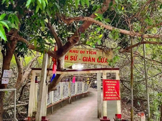 The historical Gan Giua site, an important monument marking a significant part of local history.