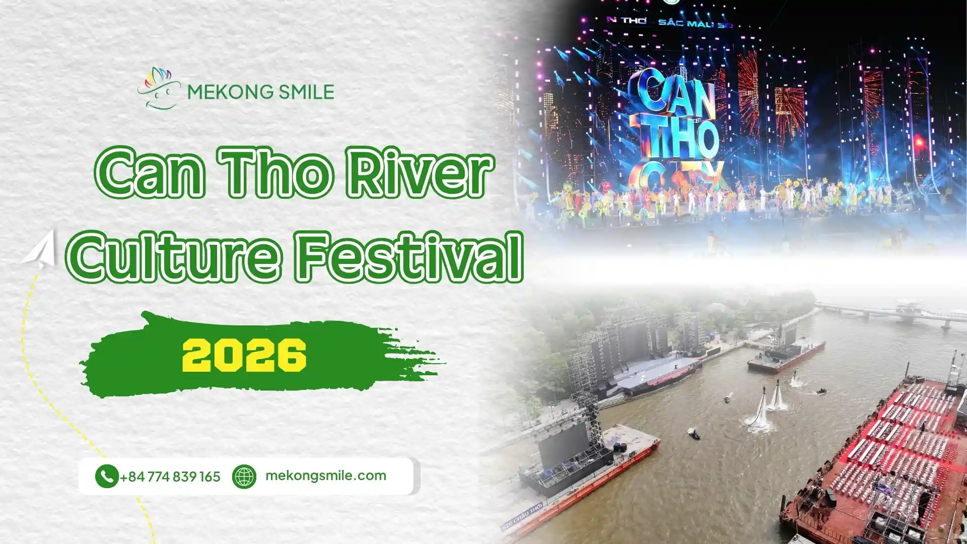 Can Tho River Culture Festival 2026 cover featuring riverfront performances and waterfront views