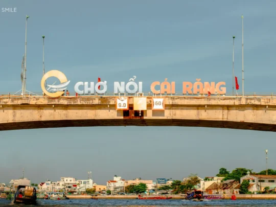 The welcoming gate to the vibrant Cai Rang Floating Market, a popular stop on our Can Tho rural tour.
