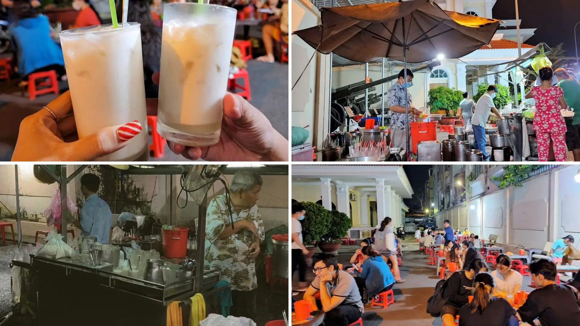 A cup of traditional hot soy milk enjoyed in the serene and peaceful courtyard of a museum
