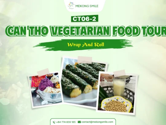 Vegetarian wrap-and-roll dishes on Can Tho food tour