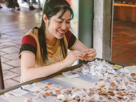 Visiting Coconut Candy Factory in Ben Tre to learn how Vietnamese coconut candy is made