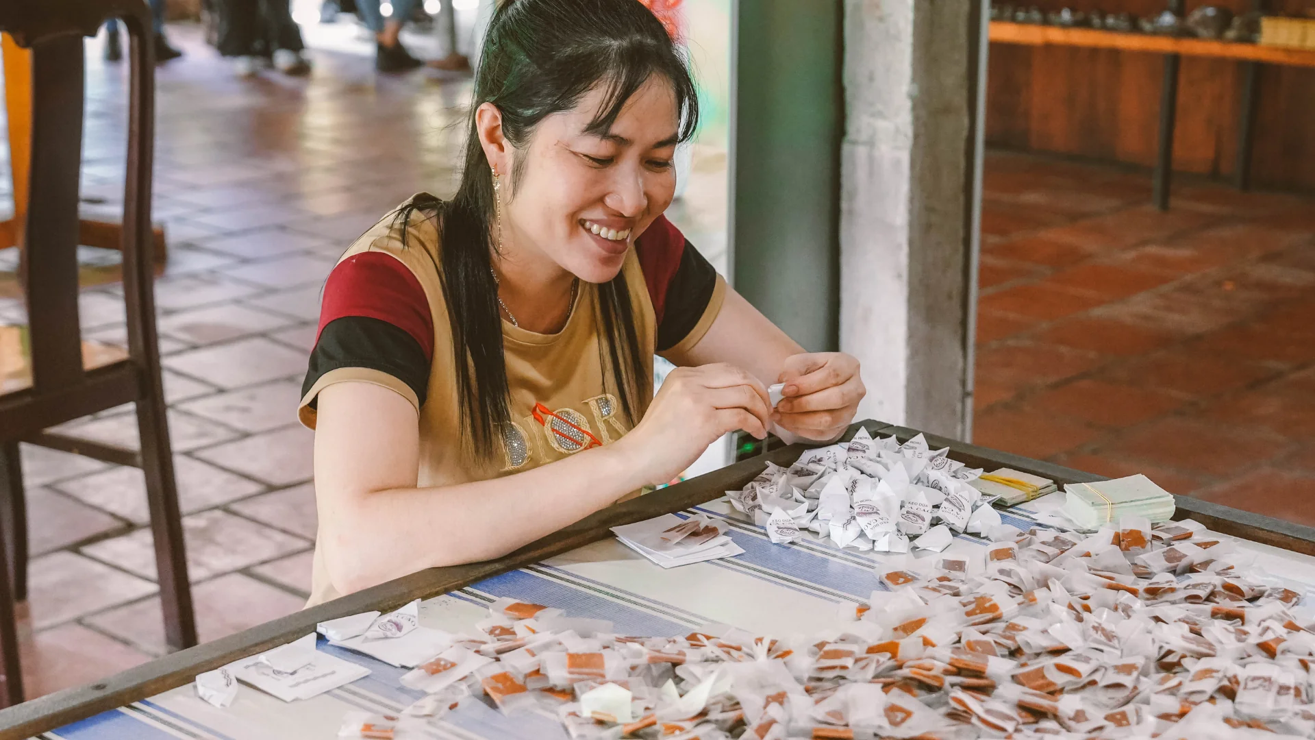 Visiting Coconut Candy Factory in Ben Tre to learn how Vietnamese coconut candy is made