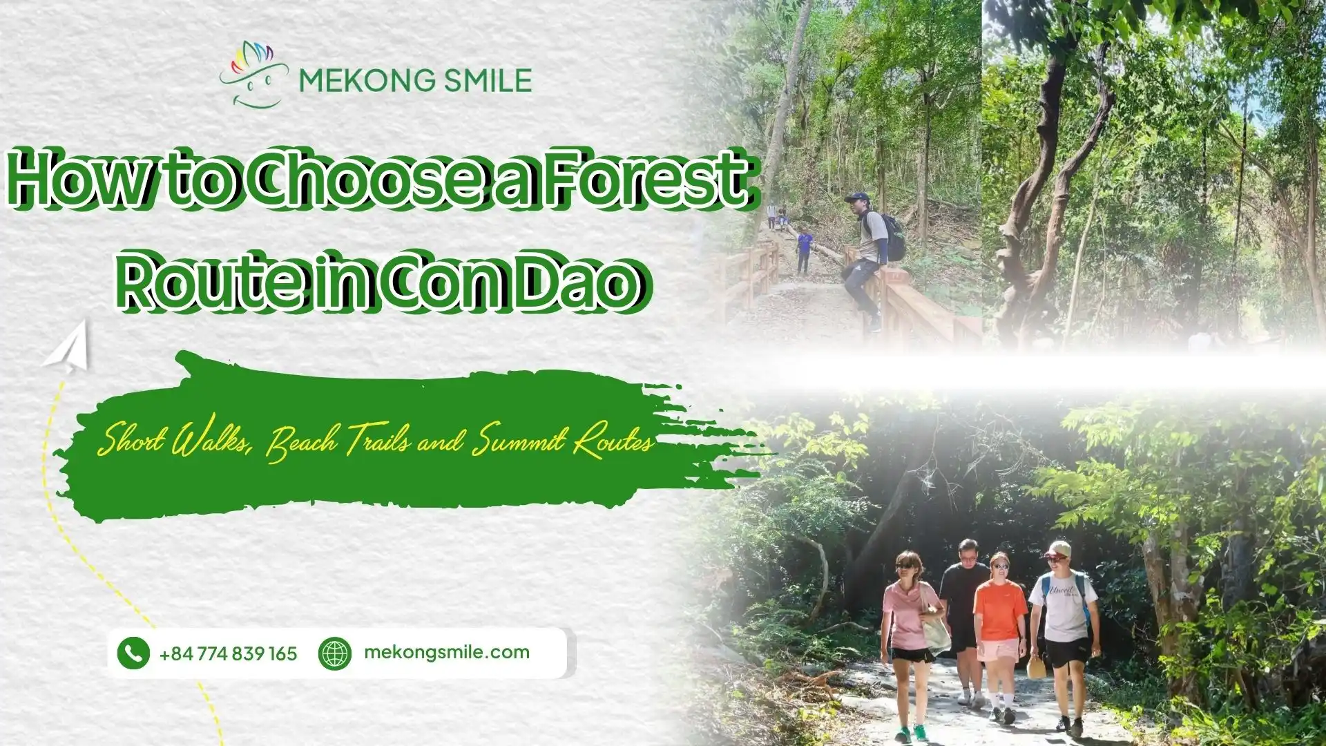 Forest routes in Con Dao guide cover with hikers and national park scenery