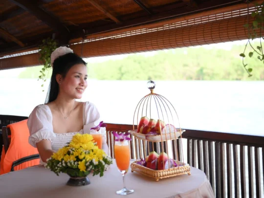 Fresh tropical fruits served on board – Mekong Smile Can Tho Sunset Tour