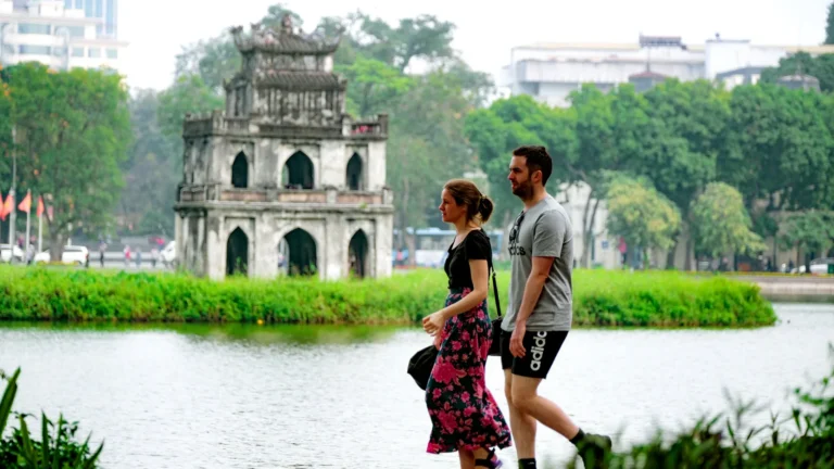 Hoan Kiem Lake and Old Quarter in Hanoi