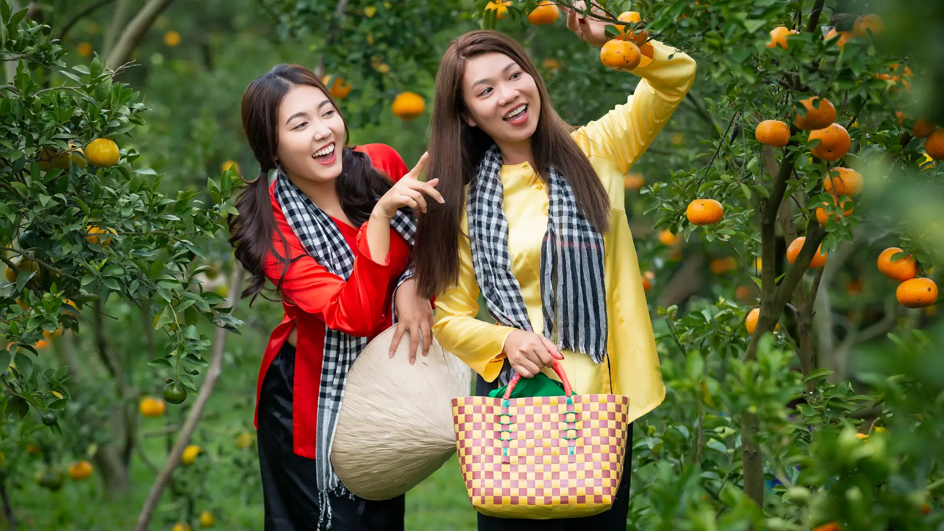 Local family in the Mekong Delta offering freshly picked fruit to visitors in their orchard