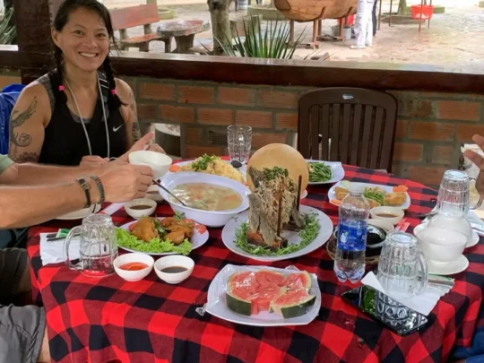 Traditional Mekong Delta dishes served for lunch on Phoenix Island during My Tho day tour