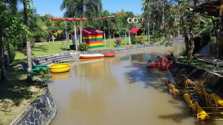 Water-based folk games at Bao Gia Trang Vien Ecological Village in Can Tho