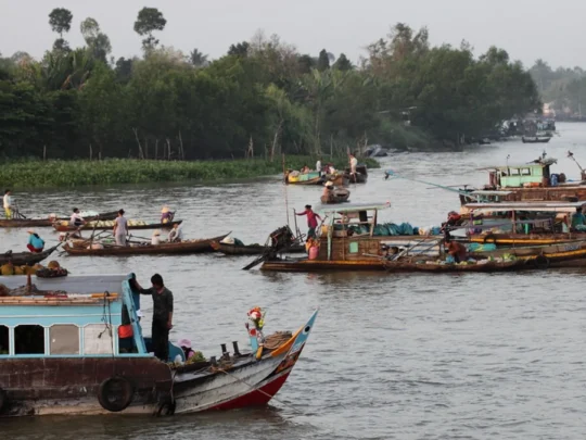 Mekong Smile Bassac Cruise Can Tho Cai Rang floating market boats on Mekong River