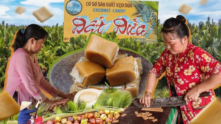 Traditional coconut candy workshop in Ben Tre
