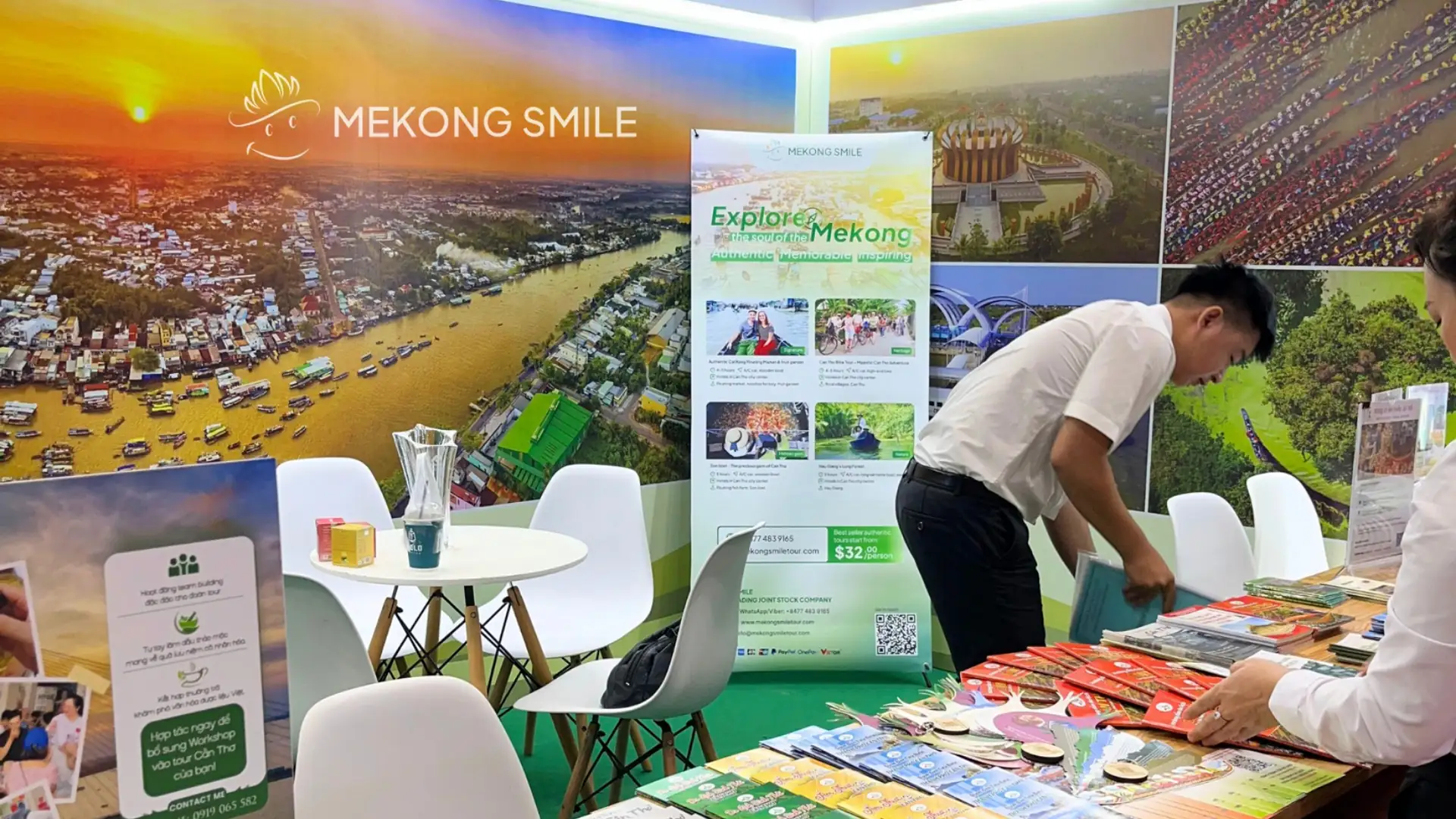 Visitors exploring Mekong Smile’s booth at ITE HCMC 2025