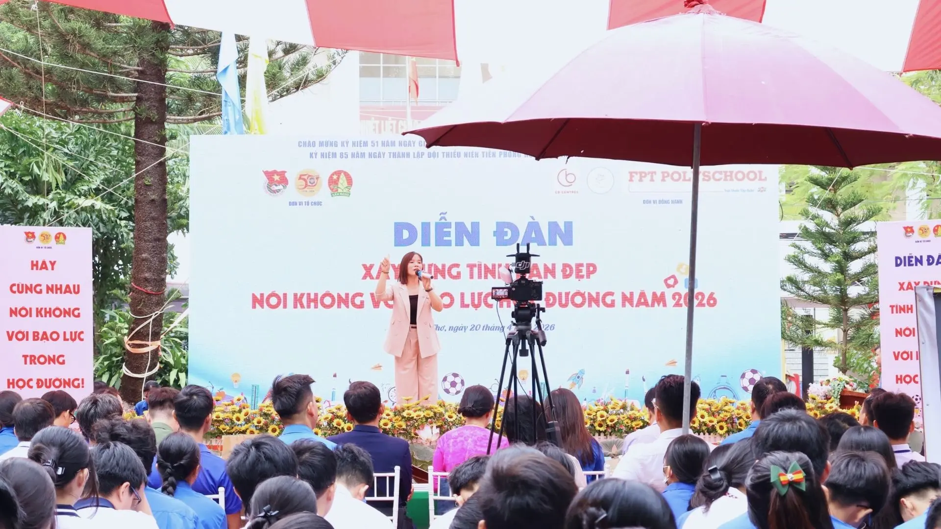 Outdoor stage at Building Beautiful Friendships forum, Vietnam