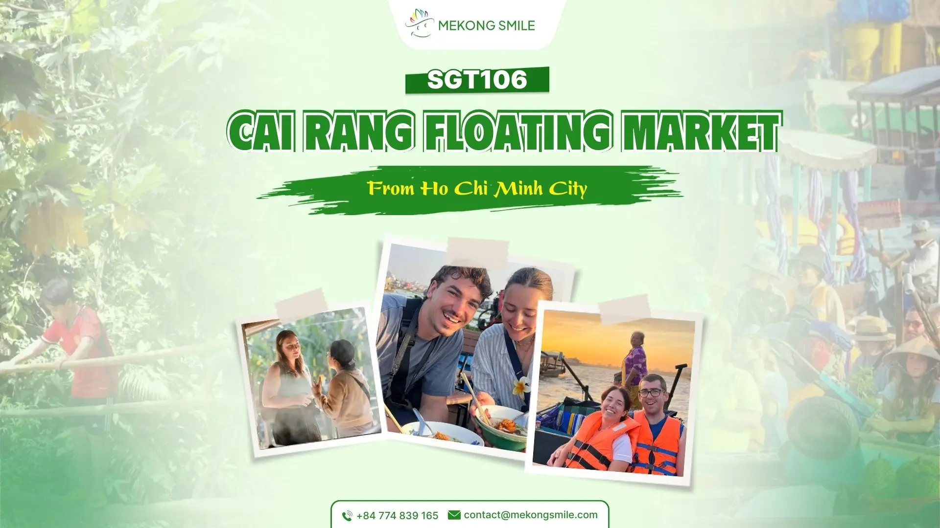 Mekong Smile Cai Rang Floating Market Tour featuring early morning boat trips and local trading activities in Can Tho, Vietnam