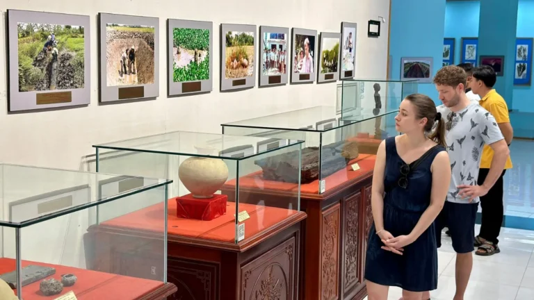 Oc Eo culture exhibit at Can Tho Museum showing ancient artifacts and relics