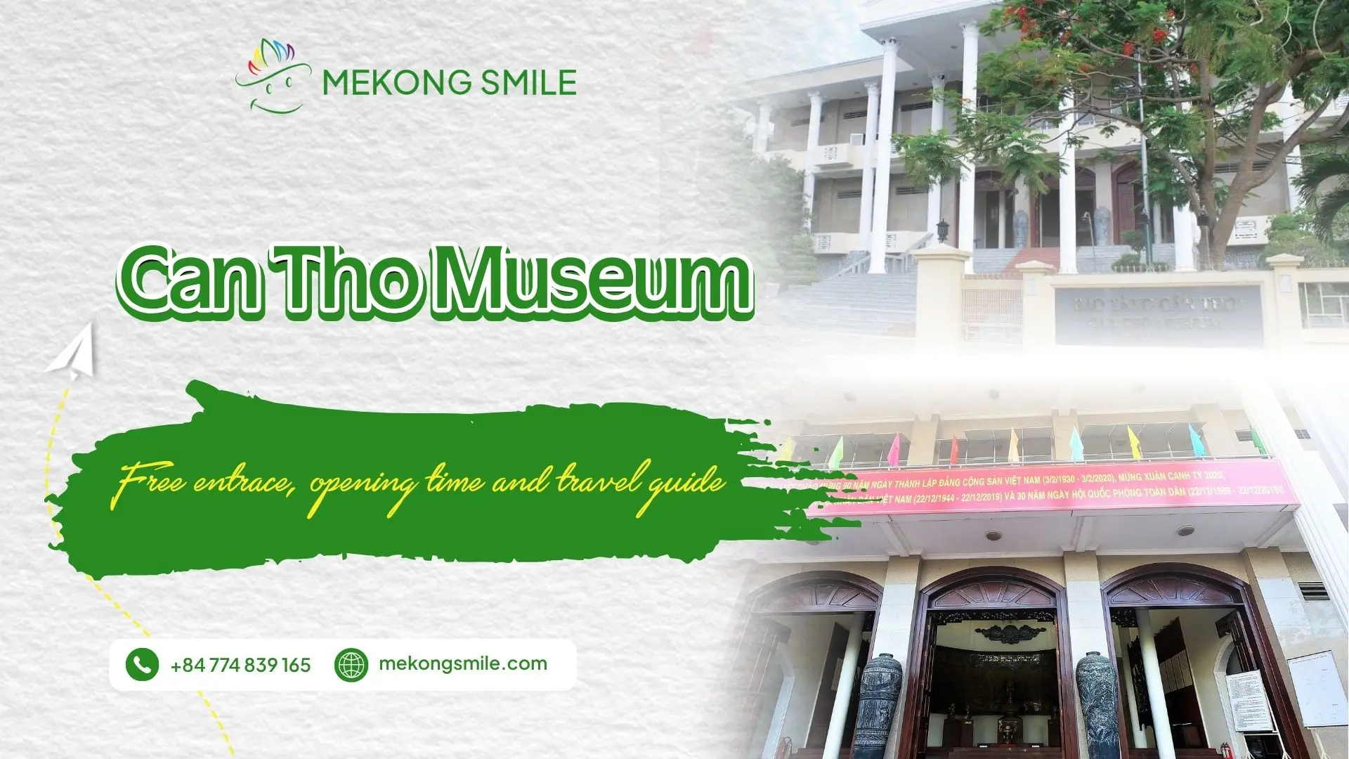 Exterior view of Can Tho Museum with its main entrance and facade