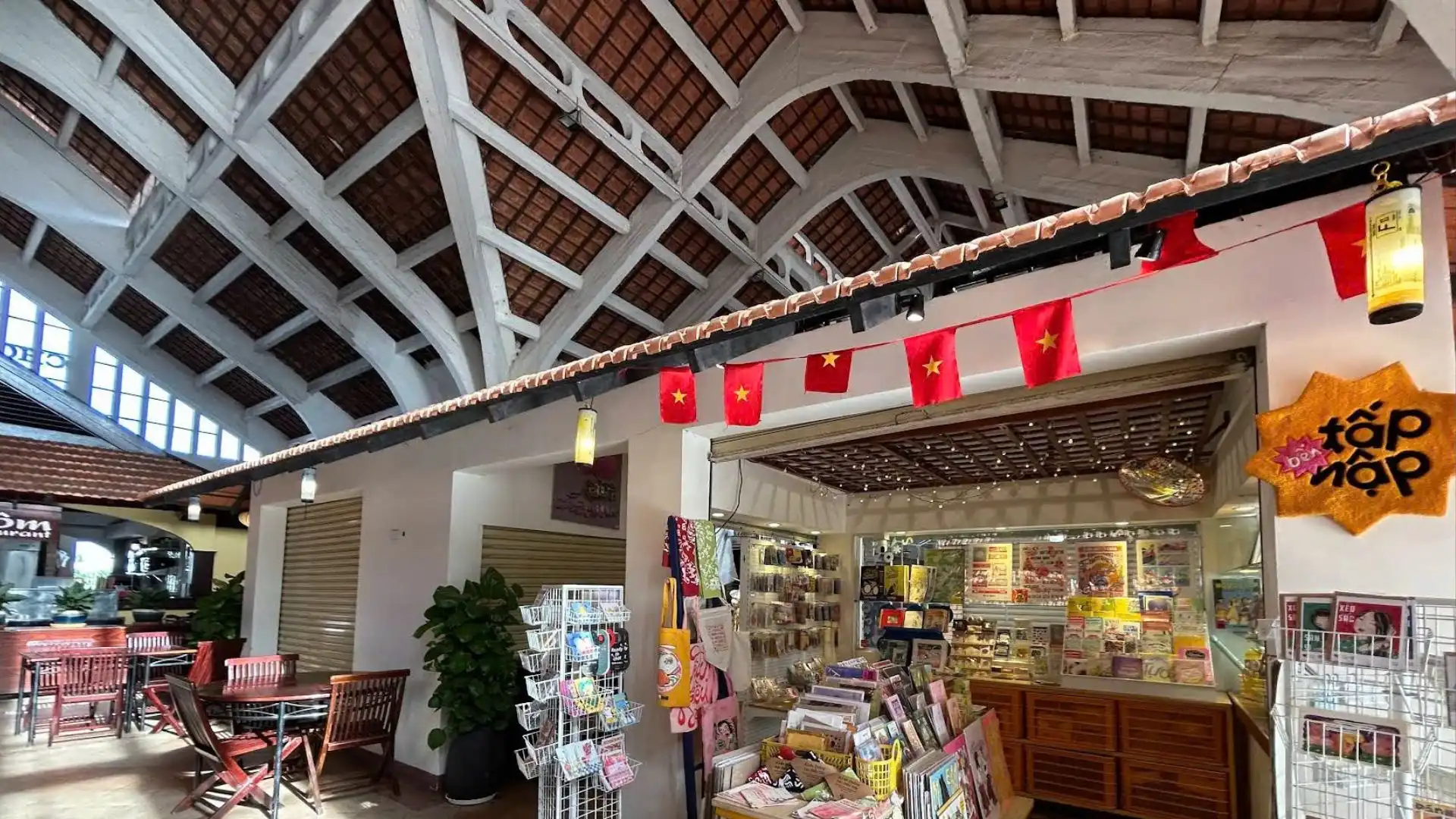 Interior view of Can Tho Old Market with local shops
