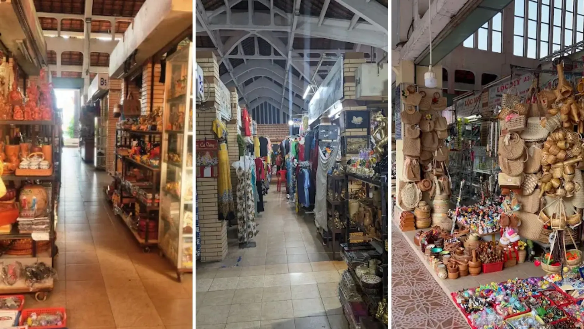 Souvenir and handicraft stalls at Can Tho Old Market