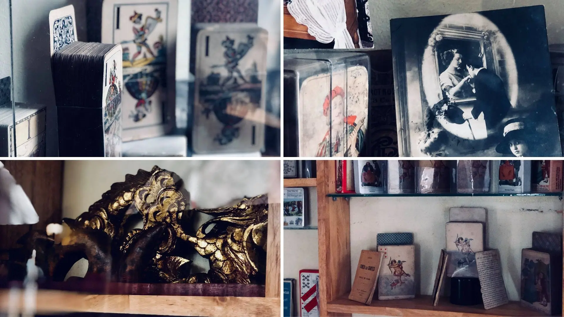 Tarot cards and artworks displayed at Can Tho Tarot Museum