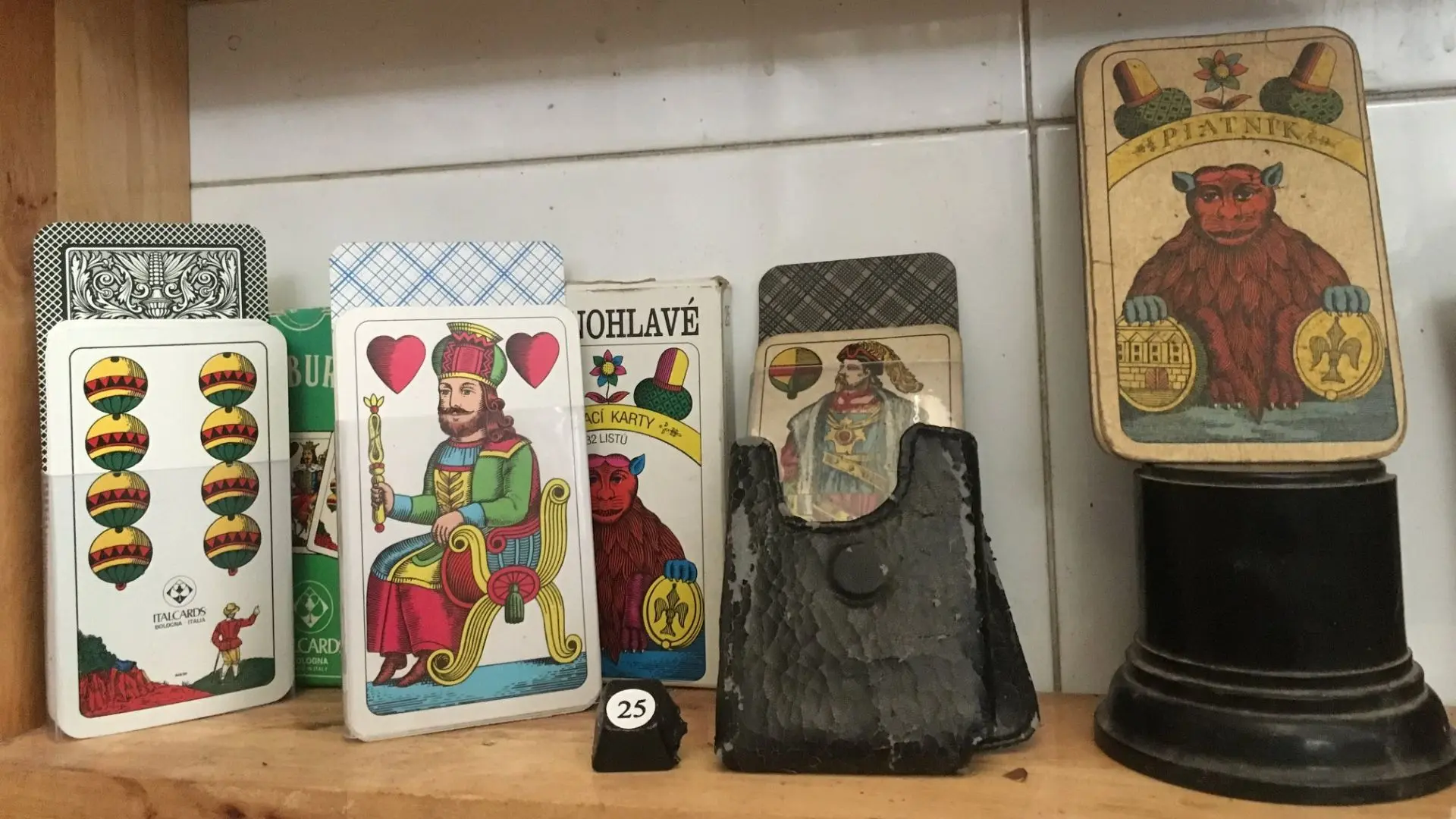 Vintage tarot cards displayed at Can Tho Tarot Museum