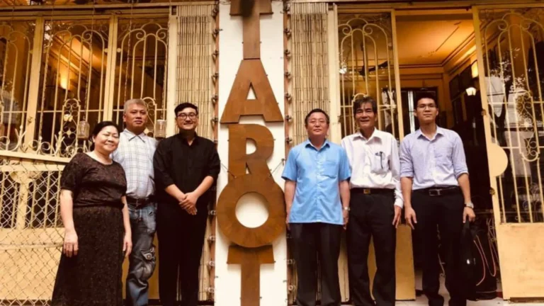 Visitors standing at the entrance of Can Tho Tarot Museum